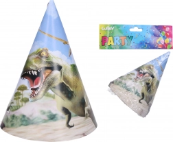 Czapeczki imprezowe DINO 15 cm, 6 sztuk