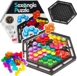 Logiczna gra SEXANGLE PUZZLE – sześciokątny tetris z 16 elementami i 112 zadaniami