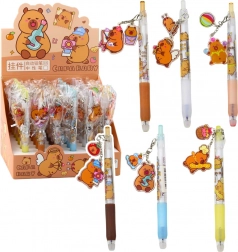 Długopis żelowy Kapibara z brelokiem, niebieski tusz, 14,5 cm