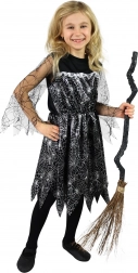 Dziecięcy kostium czarownicy z pajęczynowym wzorem