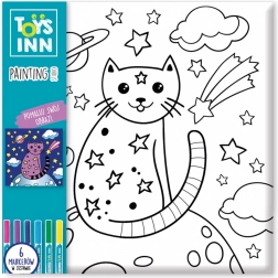 Obrazek do kolorowania z flamastrami – kot