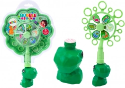 Bublifuk z wiatraczkiem dinozaur z zieloną miseczką