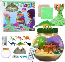 Kreatywne terrarium dinozaury DIY z lampką LED i pilotem