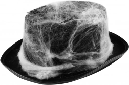 halloweenowy kapelusz z pajęczyną i pająkami