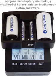 Inteligentna ładowarka EVERACTIVE NC-3000 do AA/AAA z obsługą C/D (z adapterem)