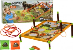 Gra 2w1 z obręczą Hand Toss Bag Hoop Board Dinosaurs