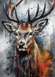 Diamentowe malowanie jeleń 30 × 40 cm