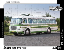 retro puzzle auta autobus Škoda 706 RTO 40 elementów