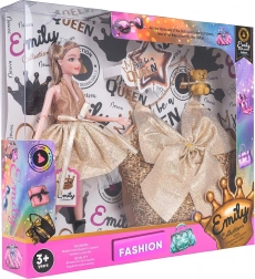 Lalka z torebką dla dzieci EMILY – błyszcząca sukienka i akcesoria