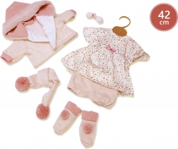 Ubranko dla lalki 42 cm – kwiatowy zestaw z dodatkami