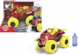 Dickie Toys Fire Monster – dziecięcy monster truck ze światłami, dźwiękami i parą 25 cm