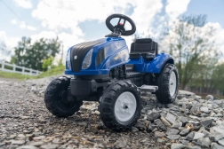 Falk traktor na pedały New Holland z przyczepą i otwieraną maską od 2 lat
