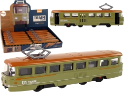 Zielony metalowy pociąg z napędem ciernym