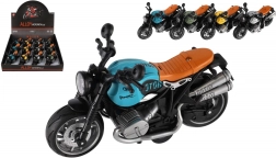 plastowy motocykl 13 cm z napędem typu pull-back, światłem i dźwiękiem