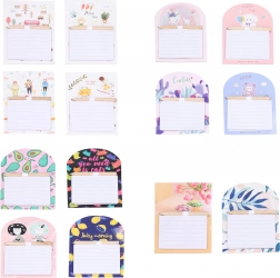 Magnetyczny blok z ołówkiem, 40 liniowanych stron – miks wzorów