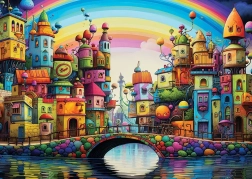 Puzzle Tęczowe miasto 1000 elementów