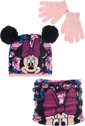 Minnie czapka, komin i rękawiczki