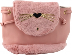 różowy dziecięcy pluszowy plecaczek z uszkami, regulowany pasek, 22 cm, 4 l