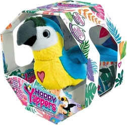 Interaktywny pluszowy papuga Happy Yappers – niebieski, mówiący i powtarzający słowa