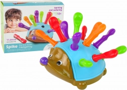 jeż układanka niebieski z kolorowymi kolcami