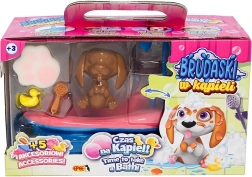 Interaktywny zestaw kąpielowy ze szczeniaczkiem beagle biało‑żółty