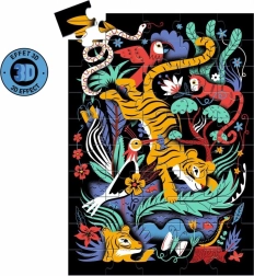 Puzzle z tygrysem z okularami 3D, 50 elementów