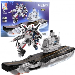 Konstrukcyjny zestaw do budowy lotniskowca i robota 2w1, 737 elementów