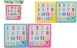 Przesuwane puzzle liczbowe 4×4 (mix kolorów) – gra logiczna 15