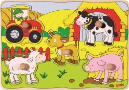 Goki drewniana układanka na farmie
