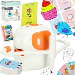 Edukacyjny interaktywny robot do nauki rysowania i pisania z kartami i markerami