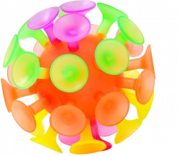 Piłka Sporto z przyssawkami i światłem 10 cm