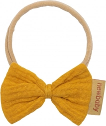 opaska dla niemowląt New Baby muślin musztardowa