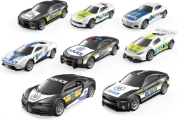 Policyjne auto na napęd typu pull-back, zestaw 4 sztuki
