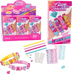 Zestaw DIY bransoletek z zawieszkami z liter – 4 regulowane bransoletki