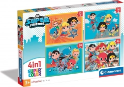 Puzzle 4 w 1 DC Super Friends Super Color