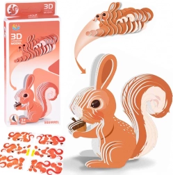 Puzzle 3D kartonowy model wiewiórki DIY, 35 elementów