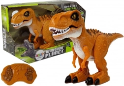 Dinozaur zdalnie sterowany R/C Brązowy Dźwięk Światło Tyranozaur
