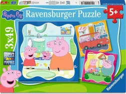 Ravensburger puzzle Świnka Peppa – rodzina na pierwszym miejscu 3×49 elementów