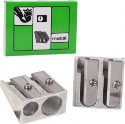 Metalowa temperówka podwójna do cienkich i grubych kredek