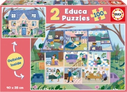 Educa puzzle Outside, Inside dom 2×100 elementów