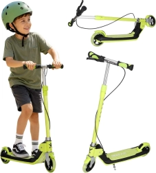 Trike Fix dziecięca składana hulajnoga z kołami LED, neonowo zielona