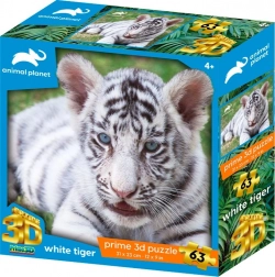 3D puzzle Animal Planet biały tygr 63 elementów