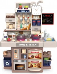 Dziecięca kuchnia ze świetlnymi efektami, parą i obiegiem wody – 33 elementy