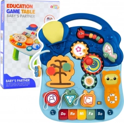 Interaktywny stolik edukacyjny 6 w 1 ze światłami i dźwiękami, pastelowy