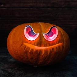 Halloweenske straszne oczy z czerwonym oświetleniem LED na baterie