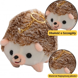 Pluszowy jeżyk brelok brązowy 9 cm