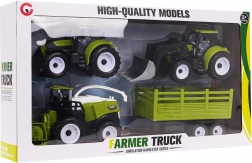 zestaw rolniczych pojazdów dla dzieci z traktorami, kombajnem i przyczepą