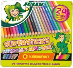 Kredki Supersticks 24 kolory w tym metaliczne i neonowe
