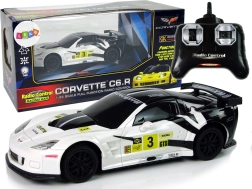 Sportowy samochód wyścigowy R/C 1:24 Corvette C6.R biały ze światłami