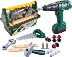 Duży zestaw narzędzi dla dzieci Woopie z wiertarką, 15 elementów